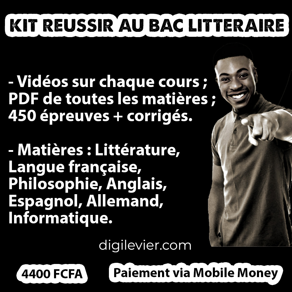 Kit Réussir au BAC Littéraire: Vidéos et PDF sur chaque cours, 450 épreuves + corrigés
