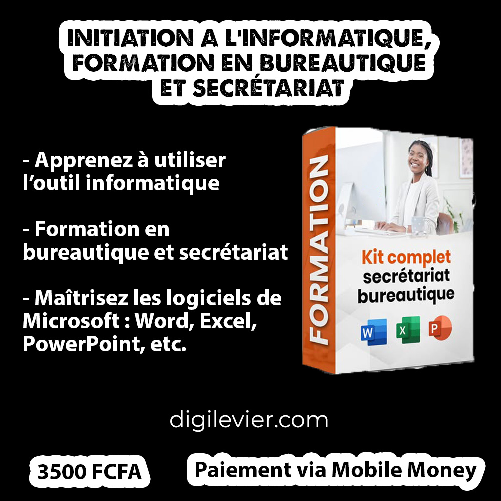 Formation en Bureautique et Sécretariat + logiciels Microsoft Office (Word, Excel, PowerPoint, etc.)