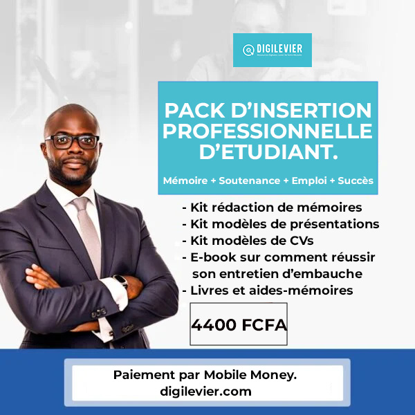 Pack d'Insertion Professionnelle d'Étudiant: Mémoires + Présentations de soutenance + CVs + Autres