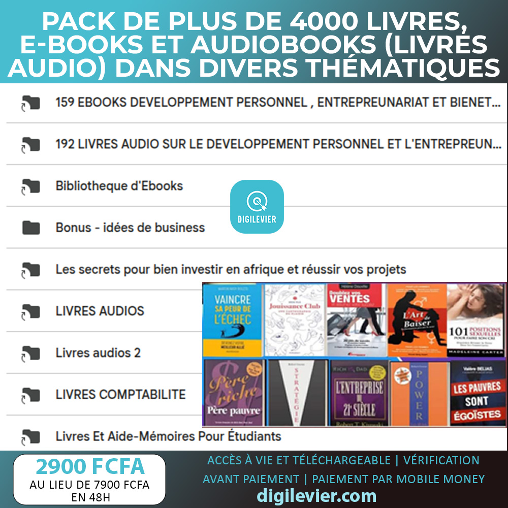 Pack de plus de 4000 livres, e-books et audiobooks (livres audio) dans divers thématiques + Autres
